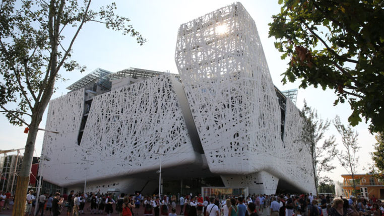 Der Architektur-Award prämiert die Außengestaltung der Pavillons. Italien-Pavillon auf der EXPO Milano 2015. Foto: © Stefan Dömelt/comrhein