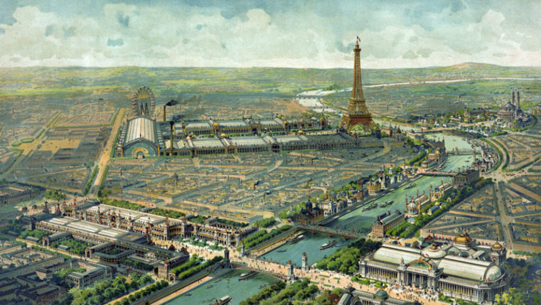 Blick auf die Weltausstellung in Paris 1889 mit dem dafür erbauten Eiffelturm - Bild: Gemeinfrei über Wikimedia Commons